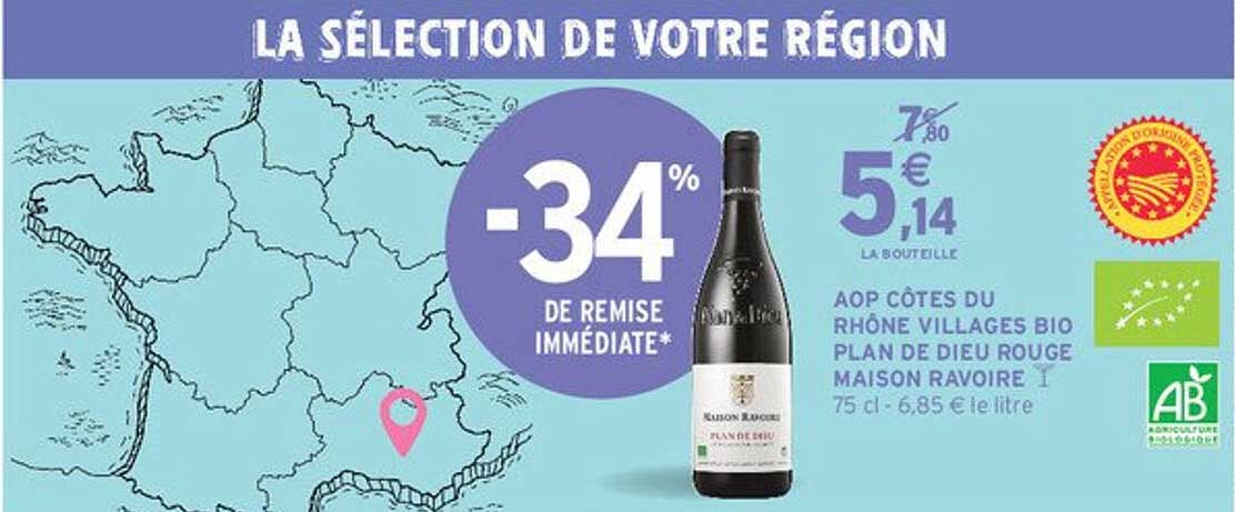 AOP CÔTES DU RHÔNE VILLAGES BIO PLAN DE DIEU ROUGE MAISON RAVOIRE