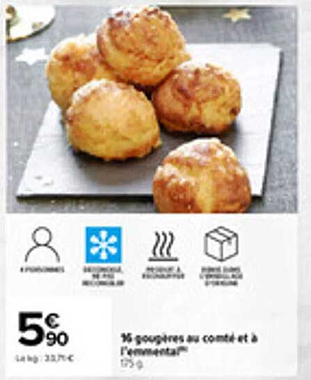 16 gougères au comté et à l'emmental