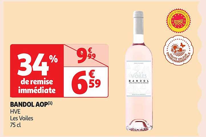 BANDOL AOP HVE Les Voiles 75 cl