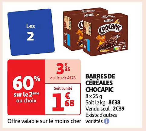 BARRES DE CÉRÉALES CHOCAPIC