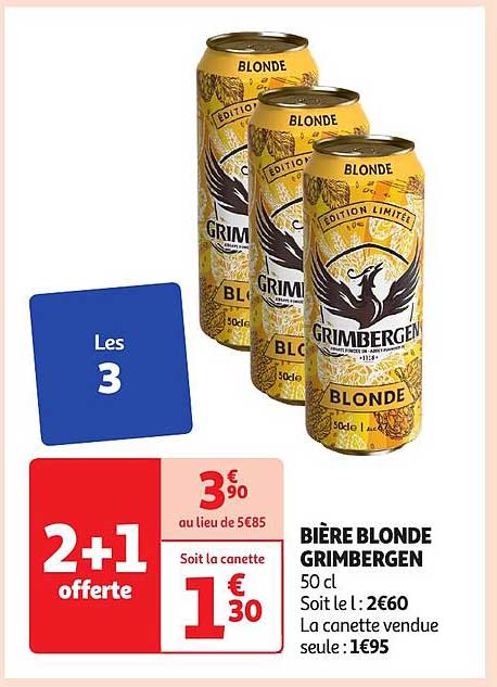 Bière blonde Grimbergen 50 cl