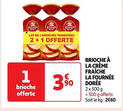 BRIOCHE À LA CRÈME FRAÎCHE LA FOURNÉE DORÉE