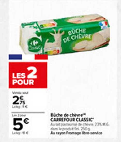 Buche de chèvre CARREFOUR CLASSIC