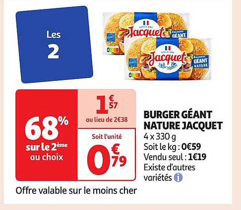 BURGER GÉANT NATURE JACQUET