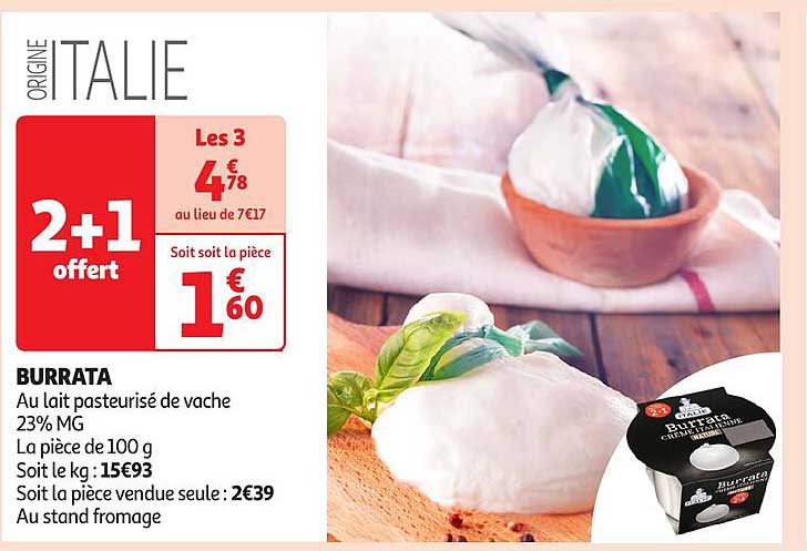Burrata 2+1 offert