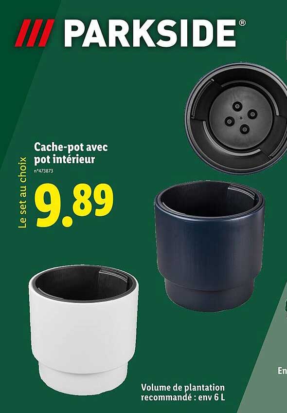 Cache-pot avec pot intérieur