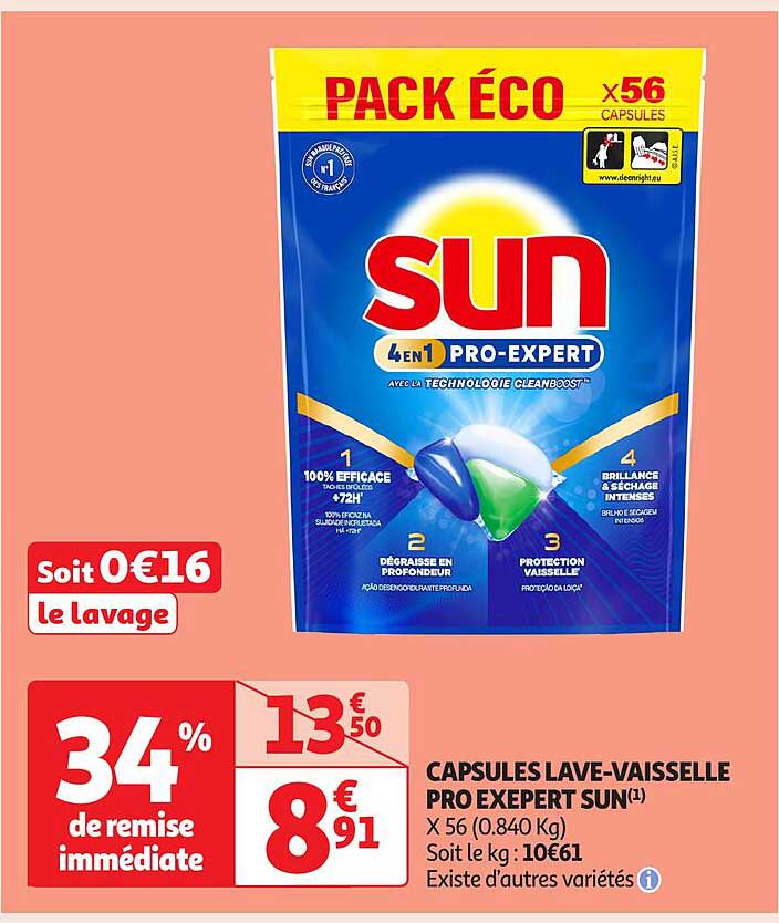 CAPSULES LAVE-VAISSELLE PRO EXPERT SUN