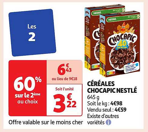 CÉRÉALES CHOCAPIC NESTLÉ