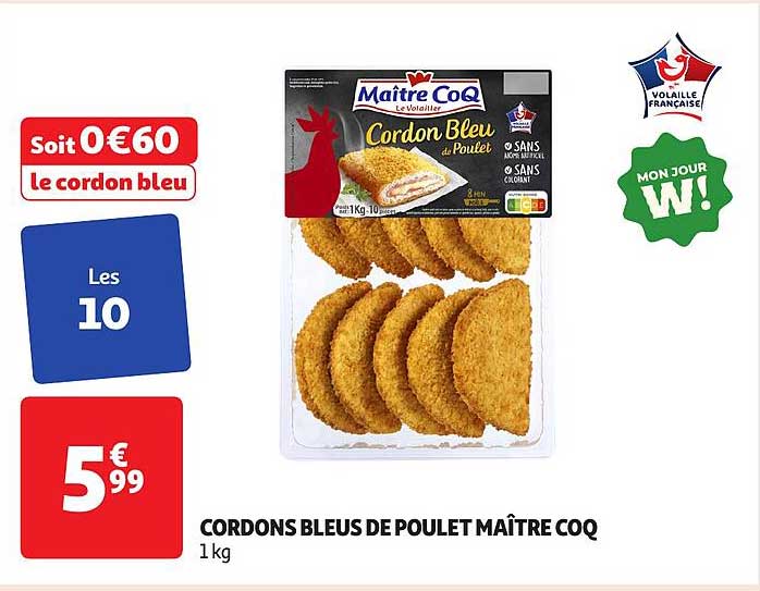 CORDONS BLEUS DE POULET MAÎTRE COQ