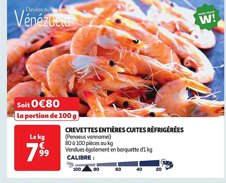 CREVETTES ENTIÈRES CUITES RÉFRIGÉRÉES