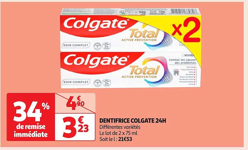 DENTIFRICE COLGATE 24H