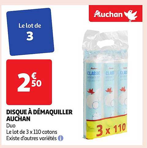DISQUE À DÉMAQUILLER AUCHAN