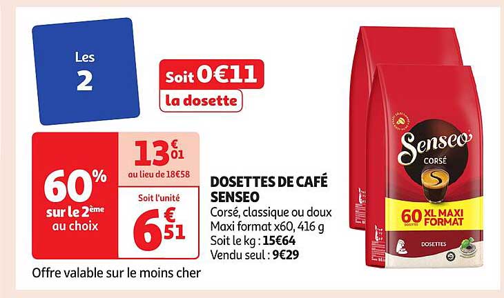 DOSSETTES DE CAFÉ SENSEO