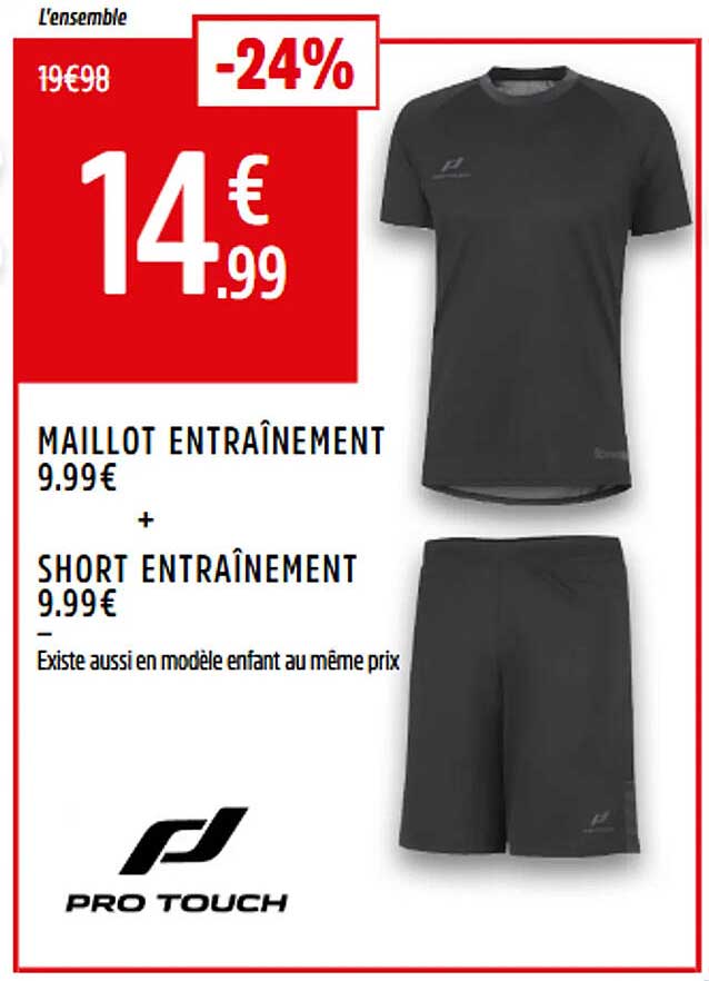 Ensemble Complet : Maillot et Short d'Entraînement Pro Touch
