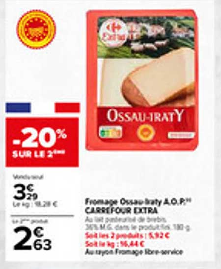Fromage Ossau-Iraty A.O.P. Carrefour Extra