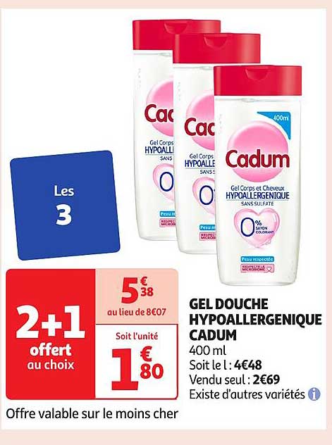 GEL DOUCHE HYPOALLERGENIQUE CADUM 400 ml