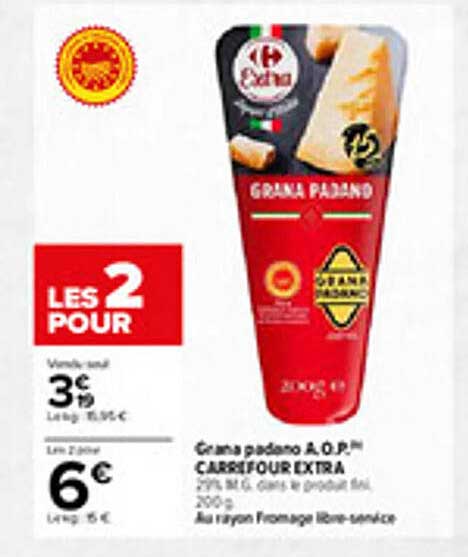 Grana padano A.O.P™ CARREFOUR EXTRA