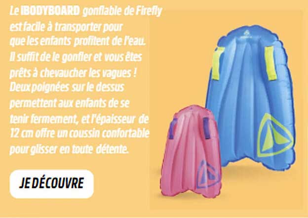 IBODYBOARD gonflable de Firefly