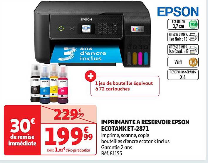 IMPRIMANTE A RESERVOIR EPSON ECOTANK ET-2871