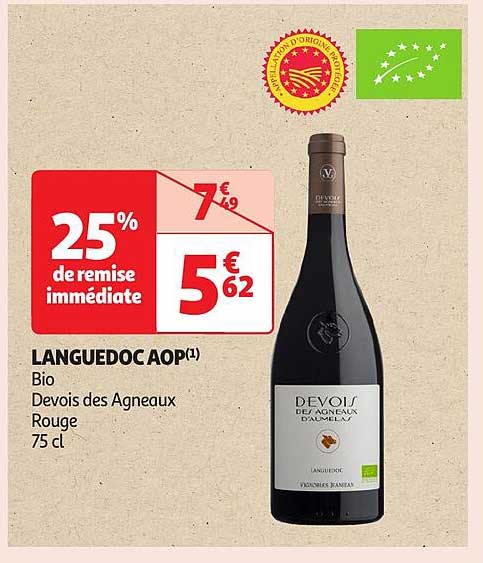 LANGUEDOC AOP Bio Devois des Agneaux Rouge 75 cl