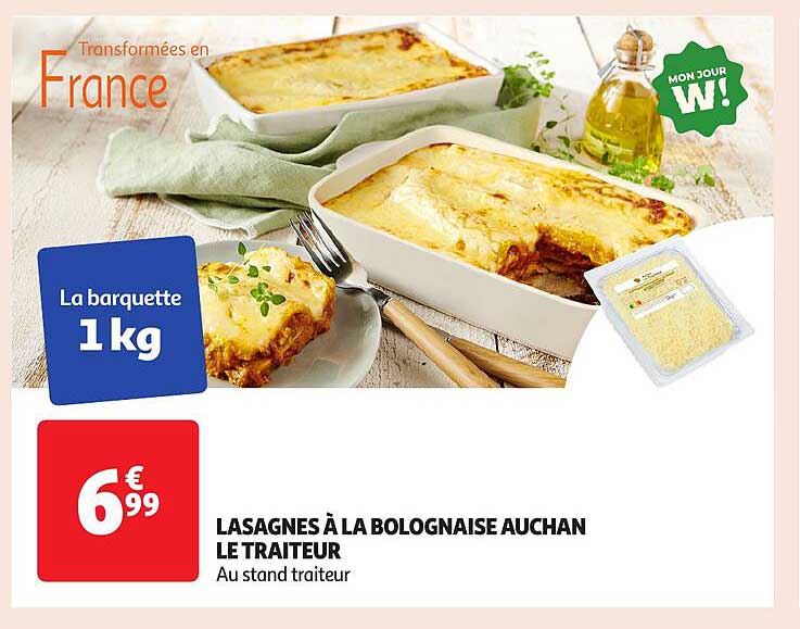 LASAGNES À LA BOLOGNAISE AUCHAN LE TRAITEUR