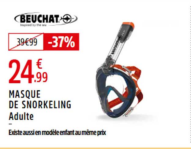 MASQUE DE SNORKELING Adulte
