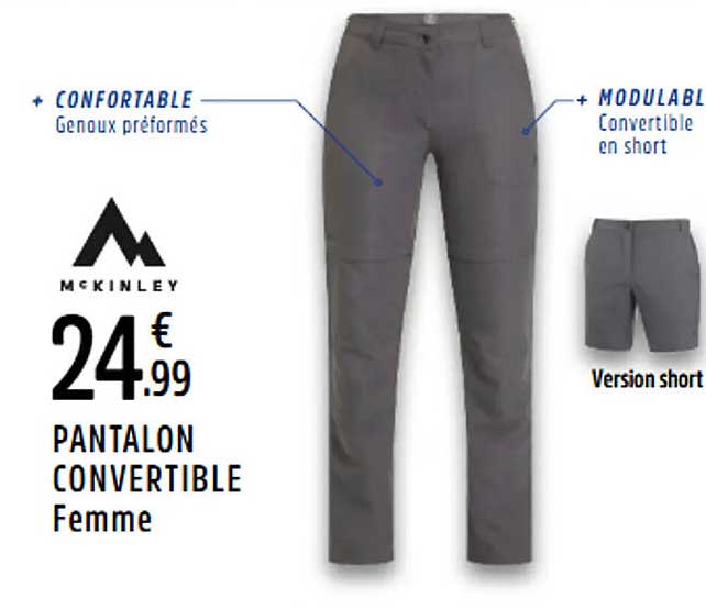 PANTALON CONVERTIBLE Femme