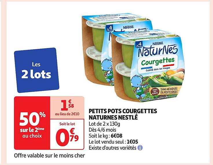 PETITS POTS COURGETTES NATURNES NESTLÉ