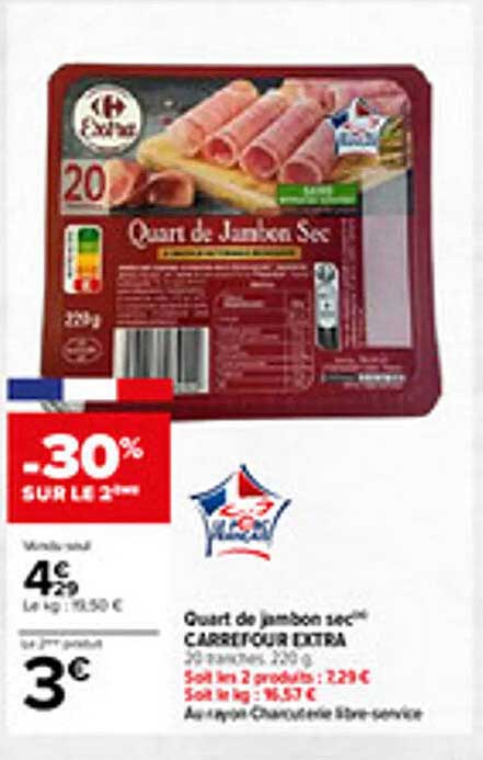 Quart de Jambon Sec Carrefour Extra