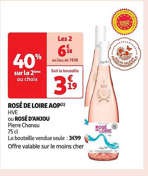 ROSÉ DE LOIRE AOP HVE ou ROSÉ D'ANJOU
