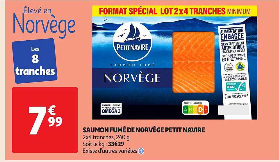 SAUMON FUMÉ DE NORVÈGE PETIT NAVIRE