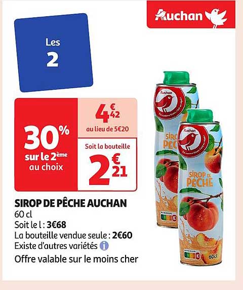 SIROP DE PÊCHE AUCHAN