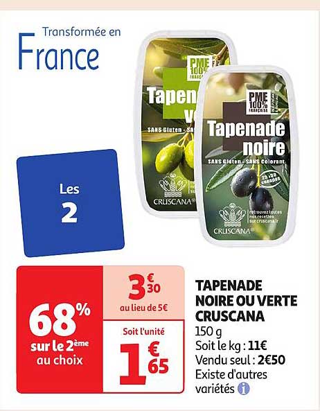 TAPENADE NOIRE OU VERTE CRUSCANA
