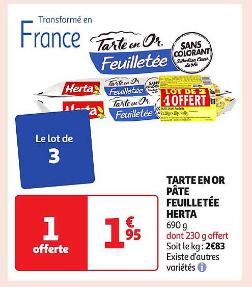 TARTE EN OR PÂTE FEUILLETÉE HERTA