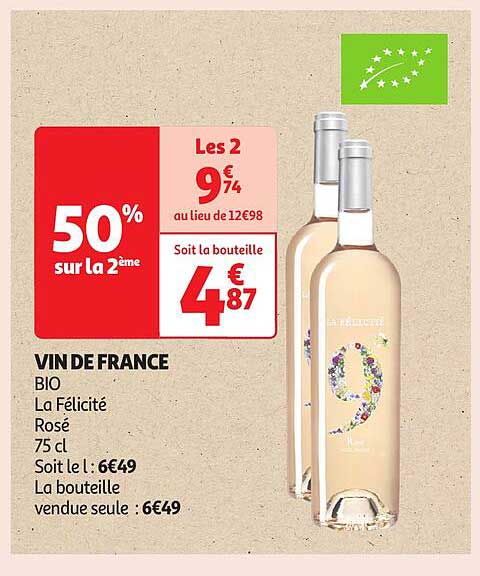 VIN DE FRANCE BIO La Félicité Rosé 75 cl