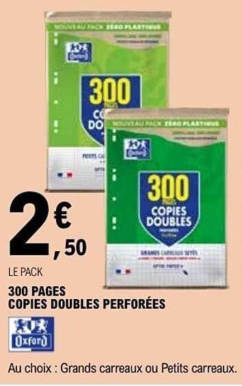 300 PAGES COPIES DOUBLES PERFORÉES