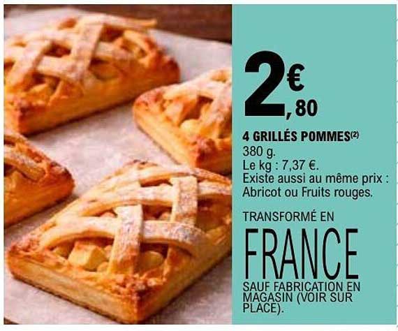 4 grillés pommes