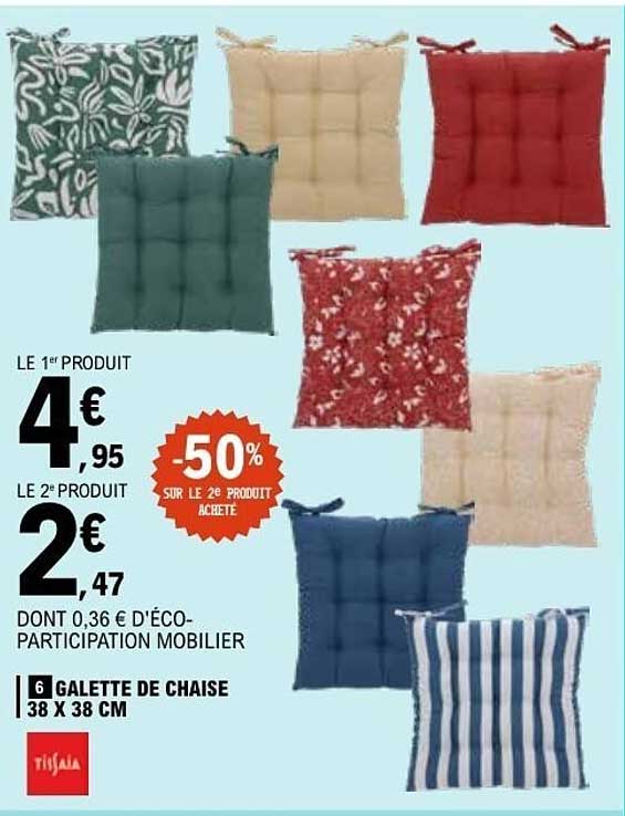 6 GALETTE DE CHAISE 38 X 38 CM