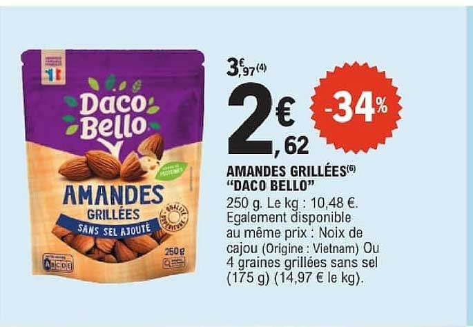 AMANDES GRILLÉES “DACO BELLO”