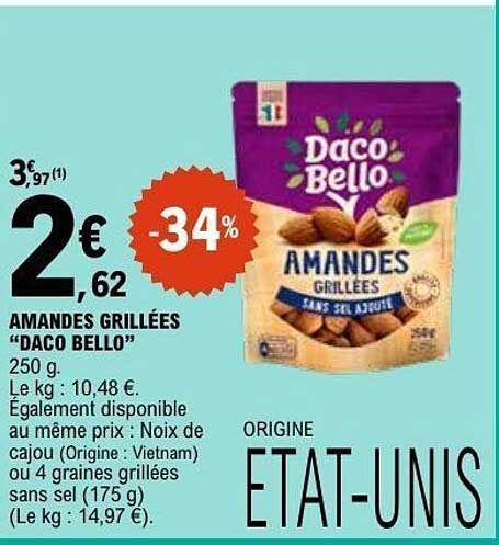 AMANDES GRILLÉES “DACO BELLO”