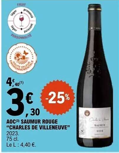 AOC SAUMUR ROUGE “CHARLES DE VILLENEUVE”