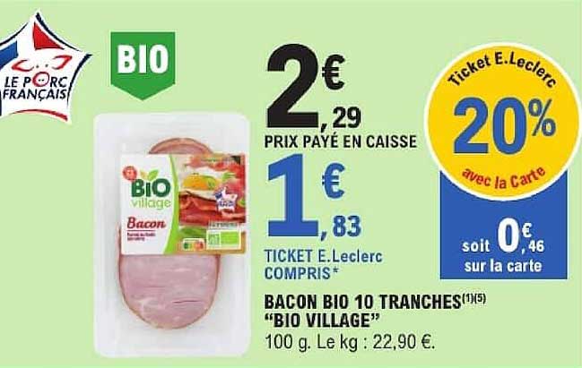 BACON BIO 10 TRANCHES "BIO VILLAGE"