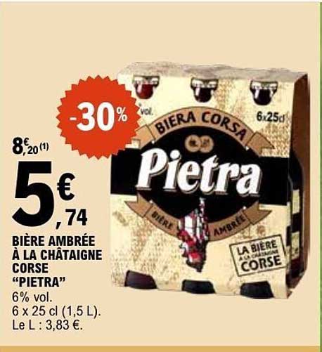 BIÈRE AMBRÉE À LA CHÂTAIGNE CORSE “PIETRA”