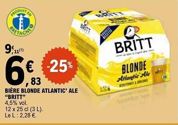 BIÈRE BLONDE ATLANTIC' ALE "BRITT"