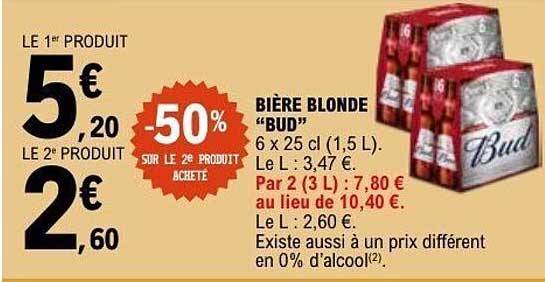 BIÈRE BLONDE "BUD"