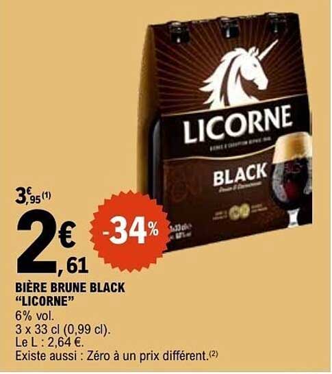 BIÈRE BRUNE BLACK “LICORNE”