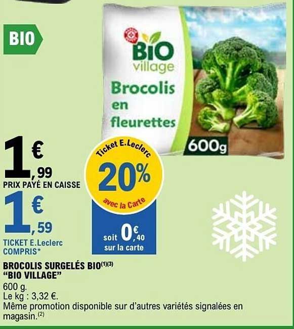 BIO village Brocolis en fleurettes 600g