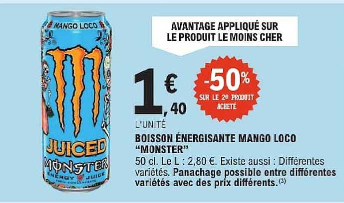 BOISSON ÉNERGISANTE MANGO LOCO “MONSTER”