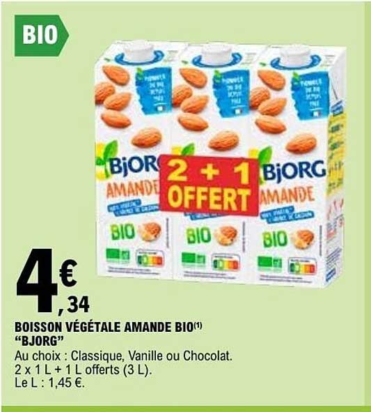 BOISSON VÉGÉTALE AMANDE BIO “BJORG”
