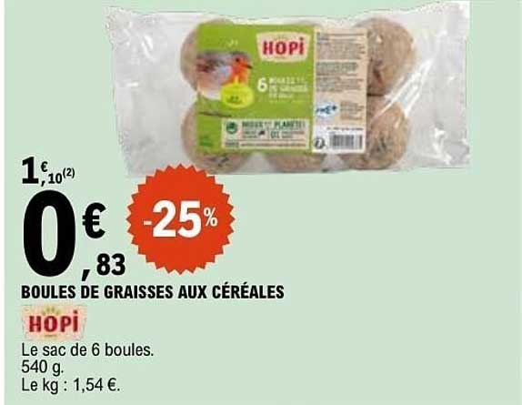 BOULES DE GRAISSES AUX CÉRÉALES